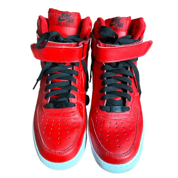Nike Other - Nike Air Force 1 High Custom Red Shoes Sneakers Unisex Men 7 Women 8.5